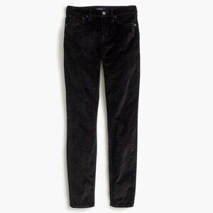 J. Crew 9" high-rise toothpick jean in black velvet W29 NWT